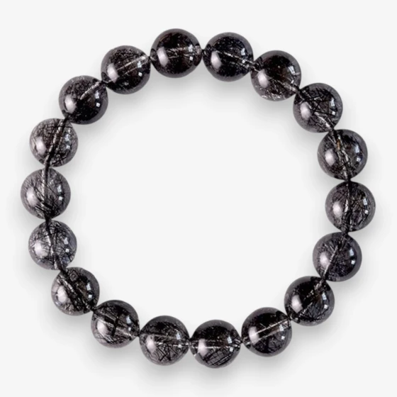 Brazilian Black Rutilated Quartz Bracelet, Unisex, symbol of 'Personal Power' & 'Protection