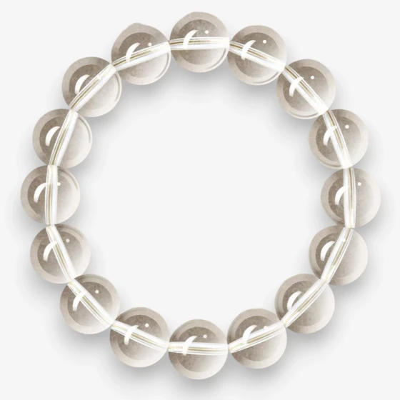 Natural 'Icy' Clear Quartz Bracelet for Women, associated with Clarity, Cleansing & Energy Amplifying