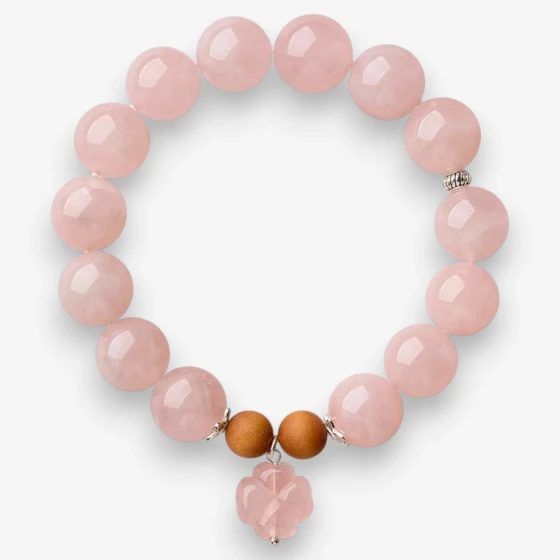 Natural Madagascar Rose Quartz Bracelet, 'Jelly' Pink Crystal, Symbol of Unconditional Love & Heart Chakra