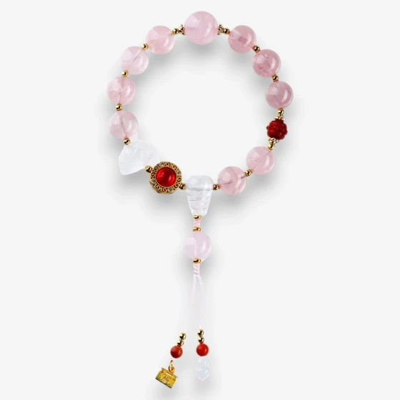 Natural Rose Quartz Bracelet, Dainty Pink Crystal, Symbol of Unconditional Love & Heart Chakra