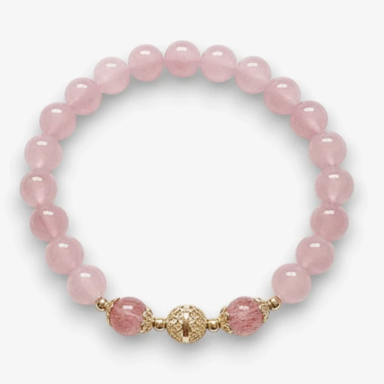 Natural Rose Quartz Bracelet, Symbol of Unconditional Love & Heart Chakra