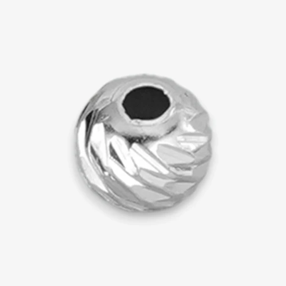 S925 Sterling Silver Engraved Round Spacer Beads , Jewelry Findings for Jewelry Making , DIY Beaded Supplies